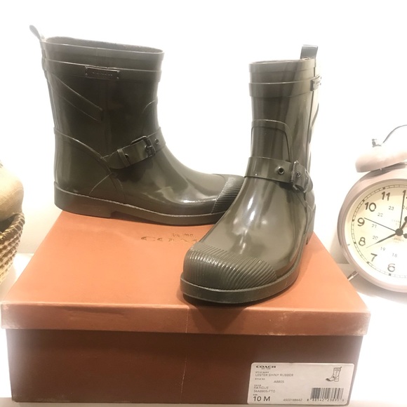 COACH Rain boots in Olive Green - Picture 2 of 8